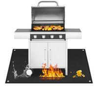 Khongoo Tapis ignifuge pour barbecue à gaz - Protection du sol pour terrasse - Tapis de barbecue facile à nettoyer - Pour barbecue à gaz Weber - 60 x 105 cm