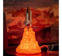 KHTO Lampe Rocket Impression 3D Space Shuttle Lampe et Lune Lampes Veilleuse Idées Cadeaux pour Les Amoureux de l'espace (Shuttle Straight)