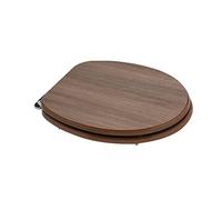 Kiamami Valentina abattant WC universel MDF effet chêne fumé | Dimensions 37,1x44,1x5 cm, finition chêne fumé, charnières métal, installation facile, FSC