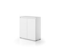 Kiamami Valentina - Armoire de Salle de Bains Blanche multifonctionnelle avec 2 Portes à Ouverture par rainure