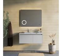 Kiamami valentina armoire de toilette LED - Gris clair