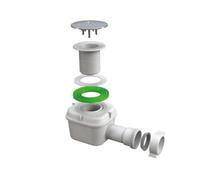 Kiamami Valentina bonde d'évacuation pour receveur de douche 60 mm | Bouchon en ABS chromé, raccord tuyau 40 mm, colonne d'eau 50 mm, compatible receveur de douche
