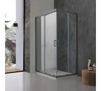 Kiamami Valentina - Cabine de douche 70 x 100 x 190 cm avec profilés en métal de fusil, verre trempé transparent, ouverture coulissante, système de dégagement rapide, City
