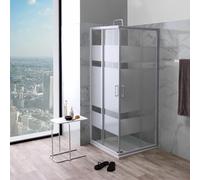 CABINE DE DOUCHE CARRÉ 80X80 VERRE SÉRIGRAPHIÉ PROFILÉ BLANC VENERE