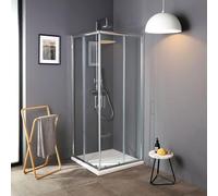 CABINE DE DOUCHE COULISSANTE EN CRISTAL 75X75 AVEC ANGLE LUNA