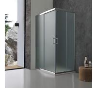 Kiamami Valentina - Cabine de douche rectangulaire 80x120 cm verre mat et profils chromés | Giada