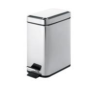 Kiamami Valentina - Corbeille à déchets rectangulaire pour salle de bain 5l en acier inoxydable