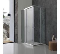 Kiamami Valentina - Douche 70x120 avec ouverture d'angle, transparente, structure en aluminium | Giada