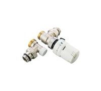 Kiamami Valentina - Kit avec vanne et détenteur d'angle 1/2" x 3/4" eurocone avec tête thermostatique