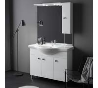Kiamami valentina Meuble salle de bains avec miroir - Blanc
