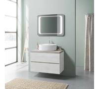 Kiamami valentina meuble haut salle de bain avec miroir - Chêne
