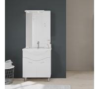 Kiamami Valentina Meuble Salle de Bain 75 cm 2 Portes avec lavabo et