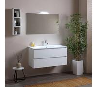 Kiamami valentina meuble salle de bain avec miroir - Gris