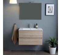 Kiamami Valentina Meuble Salle de Bain Suspendu 90 cm chêne Well Berlin