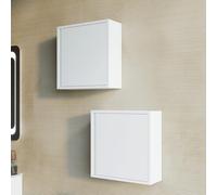 Kiamami Valentina - Meuble Suspendu de Salle de Bain 39cm avec Porte réversible Blanc Mat | Monaco