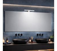 Kiamami Valentina Miroir 120x60 avec Panneau arrière en Bois et éclairage avec Lampe LED
