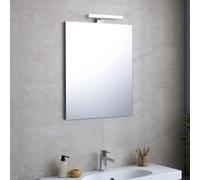 MIROIR DE SALLE DE BAINS AFFLEURANT RÉVERSIBLE 60X70 MÉTALLIQUE AVEC LAMPE À LEDS