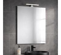 Kiamami Valentina - Miroir de Salle de Bain 60x80 réversible avec Lampe chromée 20cm