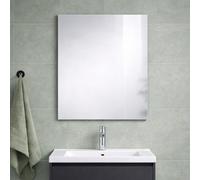 Kiamami Valentina miroir de salle de bain rectangulaire réversible 60x70 cm | Cadre arrière en ABS, bord gris clair, design simple sans éclairage, idéal pour salle de bain