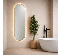 Kiamami Valentina - Miroir Vertical 160x60 avec LED et Cadre en Laiton