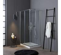 Kiamami Valentina - Paroi de douche d'angle coulissante 70x100 cm verre transparent | Luna