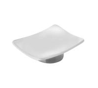 Kiamami Valentina - Petite Assiette Porte-Savon en céramique Blanche avec Base chromée | Lilly