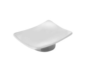 Kiamami Valentina - Petite Assiette Porte-Savon en céramique Blanche avec Base chromée | Lilly