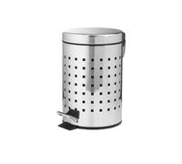 Kiamami Valentina - Poubelle de salle de bains ronde en acier inoxydable de 3 litres à pédale