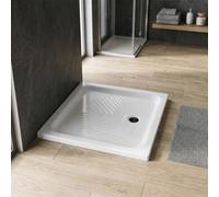 Kiamami Valentina - Receveur de Douche en céramique Blanche 70x90 h 11cm antidérapant | Topaze