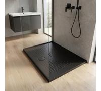 Kiamami Valentina - Receveur de Douche Mince 100x80 céramique Noir Mat