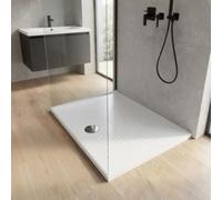 Kiamami Valentina - Receveur de Douche rectangulaire 120x80 en céramique Blanche de 3 cm d'épaisseur