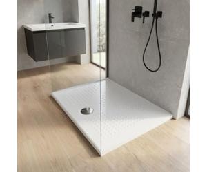 Kiamami Valentina - Receveur de Douche rectangulaire 120x80 en céramique Blanche de 3 cm d'épaisseur