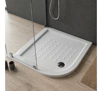 Kiamami Valentina - Receveur de Douche Semi-Circulaire 90 cm au Ras du Sol | Ligne