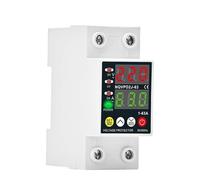 KIAOPU 1 Protecteur de Courant réglable AC110V 220V 50/60Hz à récupération Automatique 1-63A avec voltmètre et ampèremètre (220V-240V)(220V-240V)