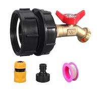 KiBcsLic 4 Pièces Adaptateur IBC pour Tonneau Accessoires Raccord Robinet Laiton Ruban Filetage Connecteur Montage Bidon Résistant Adapté Usage Domestique, 6 pièces