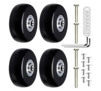 KiBcsLic 4 Pièces Roues de Remplacement Valise roulettes Trolley Caster Silencieuses Rotation Réparations Pratiques Convient pour Bricolage Bagages, 4 cm x 1.8 cm