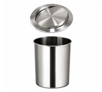 KiBcsLic à Déchs Comptoir Encastrable Mécanisme Pivotant Argent Pbelle Cylindrique En Acier Inoxydable Cvercle Panneau Professionnel, 20,8cm, Acier Inox 304