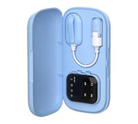 KiBcsLic Alarme D'énurésie Nocturne, Dispositif D'alarme avec Minuterie, Sans Fil, Par USB, Récepteur avec écran et Alarme de Rappel pour, Bleu