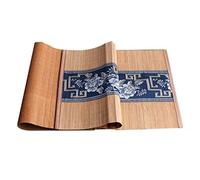 KiBcsLic Bambou Tapis Décoratif Rectangulaire Accessoire Service Thé Nappe Brodée Anti-chaleur Adapté Décoration Maison Salon, 30 x 120cm