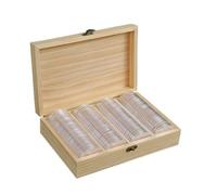 KiBcsLic Boîte à Monnaie en Bois Compartimenté | Réglable, Ajustable, Coffret Numismatique avec Inserts