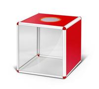 KiBcsLic Boîte Loterie Cubique Boîte Tombola avec Ouverture Ron Urne Tirage Au Sort pour Organisateurs D'événements, Entreprises, 30cm, Modèle Transparent Simple Face De 30cm, Boîte Unique