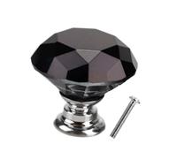KiBcsLic Bouton de Tiroir Artisanal En Verre et Alliage D'Aluminium Poignée pour Meuble Armoire Commode Décor Moderne Adapté Dressing Salon Chambre Bureau, 30mm