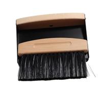 KiBcsLic Brosse de Nettoyage Table Balayette Ensemble Balai Mini Ramasse-miettes Bois Adapté pour Petits Débris Claviers Ateliers Artisanat Salon, poils PET noirs