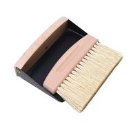 KiBcsLic Brosse de Nettoyage Table Balayette Ensemble Balai Mini Ramasse-miettes Bois Adapté pour Petits Débris Claviers Ateliers Artisanat Salon, poils de sisal noir