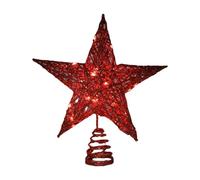 KiBcsLic Christmas Étoile Décorative en Fil de Fer et PP 3D Scintillante pour Sapin Ornement Lumineux pour Maison Vitrine Magasin Cadeau, Rouge