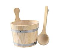 KiBcsLic Ensemble Seau et Louche pour Sauna, Accessoires, Tonneau de Sauna de 5 L pour Spa D'hôtel