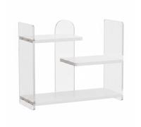 KiBcsLic Étagère de Bureau Organisateur Rangement de Bureau Étagère de Table Bibliothèque Multifonction en Acrylique et Panneau de Fibres Trois Niveaux pour, Blanc, Ondulé