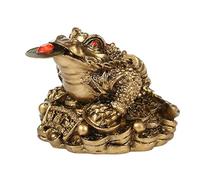 KiBcsLic Feng Shui Figurine Ornement Grenouille d'argent Résine Pièce Traditionnelle Porte- pour Bureau Maison Cadeau Ouverture de Magasin Nouvel an