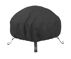 KiBcsLic Fire Cover Protection Barbecue Rectangulaire Drap Tissu Oxford Résistant Ajustable Convient pour Patio Extérieur Jardin Terrasse, Noir et Petit