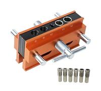 KiBcsLic Gabarit de Perçage Autocentrant pour Perçage Droit avec 6 Douilles de Perçage et Positionneur de Guide de Perçage, Standard